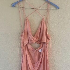 Le Li’s peach straps maxi dress